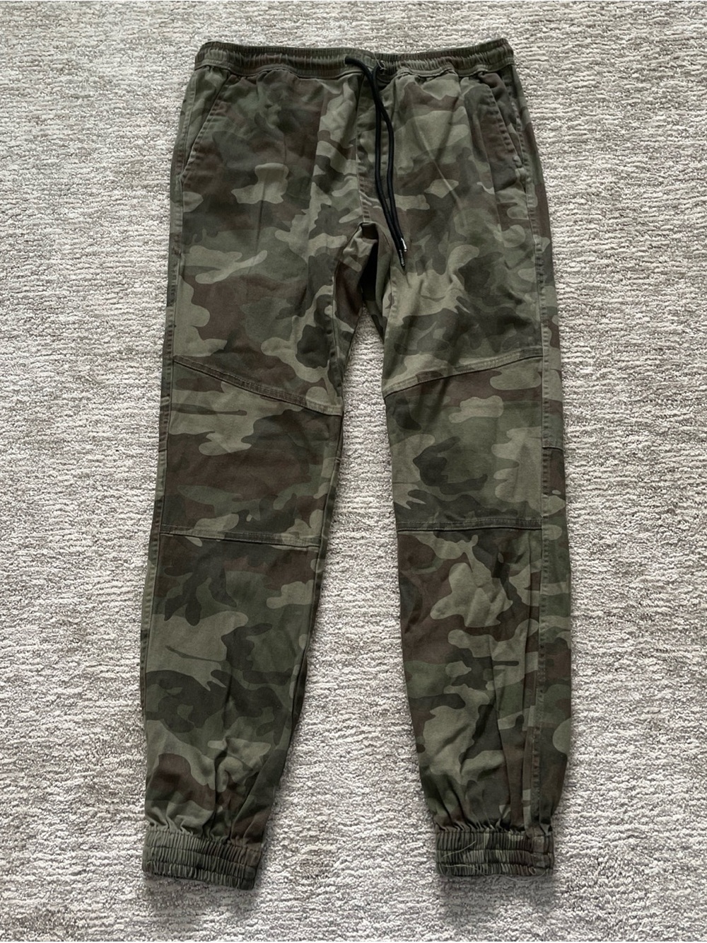 Brooklyn Cloth Mens Jogger Pants Large Green Camo Stretch Slim Tapered Casual